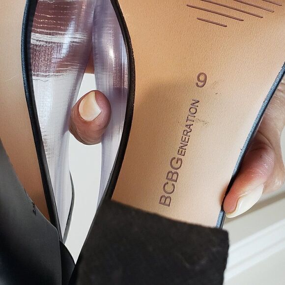 BCBGeneration Jeweled Ankle Strap Black Heels Size 9 - Picture 8 of 11